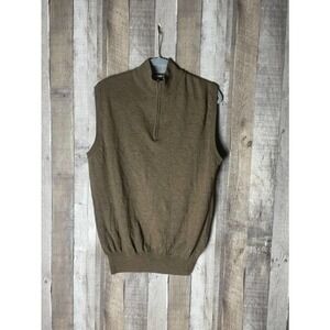 Peter Millar Brown Sleeveless Men's Pullover 1/4 Zip